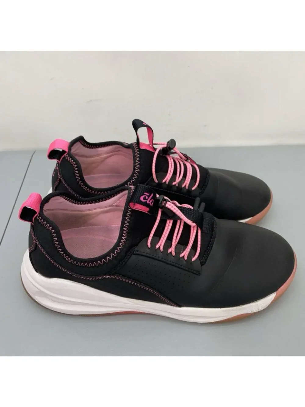 Women's Black and Pink Athletic Sneakers